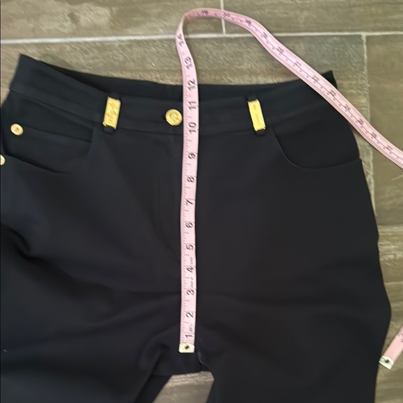 Chic St John Sport Black Trousers with Gold Details - Picture 8 of 12